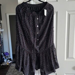 Coach Black Skirt with Multicolor Dots